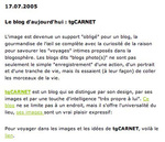 Le blog du jour en parle -- 17/07/05