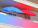 Soleil sur terrasse en Rose et Bleu -- 11/07/09